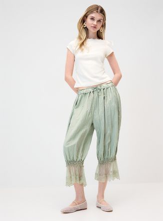 Twik Womens Satiny wrinkled effect bloomer pant