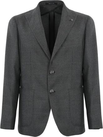 Tagliatore Wollen Jas Lange Mouw V-Hals - Heren - Blazers - Grijs - 2XL - Wol - Jassen