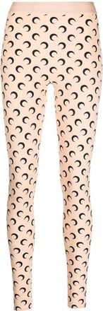 Marine Serre Fuseaux Crescent Moon Print Leggings - Womens - Recycled Polyamide/Recycled Elastane