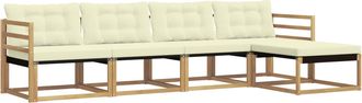 vidaXL Conjunto De Sof&aacute;s De Exterior 5 Uds. Blanco Y Crema Vidaxl
