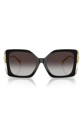 Versace 58mm Square Sunglasses in Black /Grey Gradient Black at Nordstrom