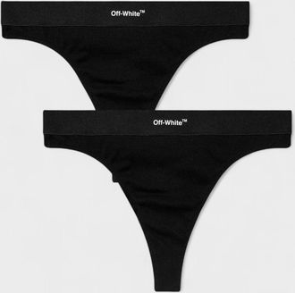 Off-white Womens Helvetica Logo Briefs Pack Black - Size Large