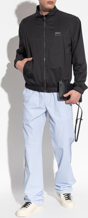 Dolce & Gabbana Striped Pattern Trousers, Mens, Blue