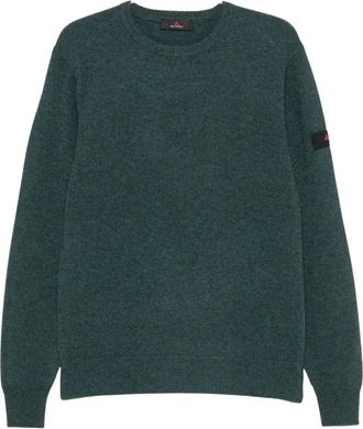 Peuterey Trui met ronde hals en logo - Heren - Ronde hals truien - Groen - M - Truien & Vesten