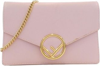 Fendi Light Pink Leather Chain/Shoulder Wallet (Pre-Owned)