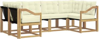 vidaXL Conjunto De Sof&aacute;s De Exterior 6 Uds. Blanco Y Crema Vidaxl