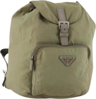 Prada Pre-owned Backpacks, female, Green, Size: ONE SIZE Pre-owned Vintage Nylon Backpack