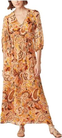 Nafnaf Ksahara -jurk - Dames - Casual kleedjes - Oranje - M - Polyester - Kleedjes