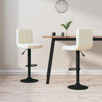 vidaXL Taburetes De Cocina 2 Unidades Terciopelo Crema Vidaxl