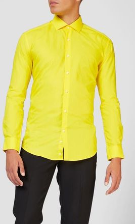 OppoSuits Yellow Fellow Modern Tailored Fit Wrinkle Resistant Button-Up Shirt at Nordstrom, Size Xxx-Large