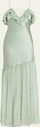 Ulla Johnson Elaria Sleeveless Silk Ruffle Gown