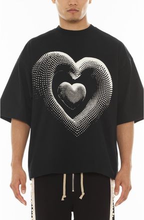 Cult of Individuality Heart Cotton Graphic T-Shirt in Black at Nordstrom, Size X-Large