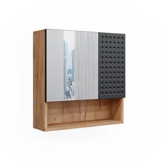 Vicco Armario Con Espejo De Ba&ntilde;o Irma, Lunares Antracita, 54 X 55 Cm