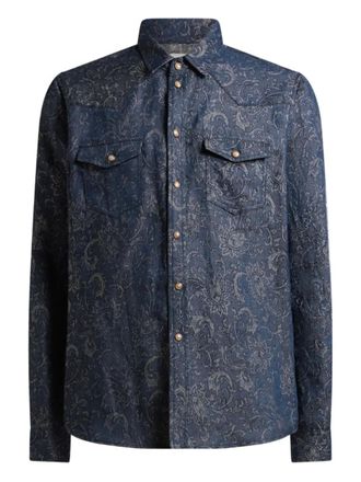 Etro paisley-jacquard shirt - Blu