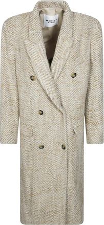 Isabel Marant Pilda Jas - Dames - Mantel - Beige - XS - Wol - Jassen