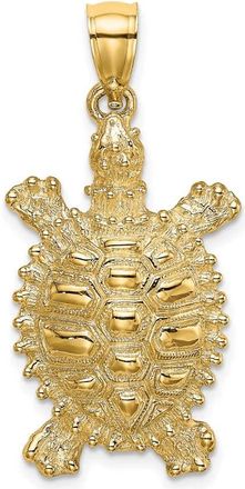 Diamond2Deal 14k Yellow Gold Large Land Turtle Charm Pendant