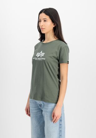 Alpha Industries T-Shirt ALPHA INDUSTRIES New Basic T-Shirt BL W, Damen, Gr. XL, gr&uuml;n (schwarz olive), Obermaterial: 100% Baumwolle, Shirts T-Shirt