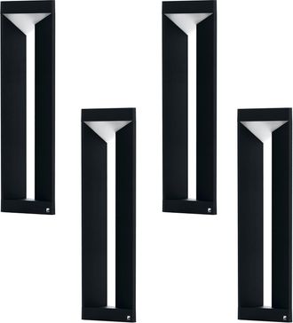 Loops 4 PACK IP54 Outdoor Bollard Light Modern Black Aluminium 10W LED Lamp Post