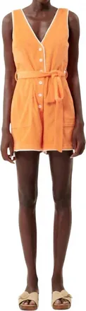 FRNCH Mila V-Neck Romper In Orange