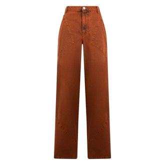 Alberta Ferretti Wide leg jeans - female - Alberta Ferretti - Straight Fit Jeans - Orange - M - Jeans