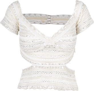 Gianfranco Ferre White Cut-out Top - 90s