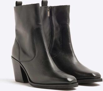 River Island Stivali neri stile cowboy-Nero