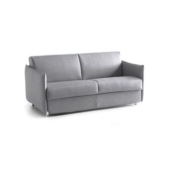 Dmora Sof&aacute; Cama 2 Plazas Trovo, Desenfundable, Con Almacenamiento, Hecho En Italia, Apertura Abatible, 180x95 Cm Gris