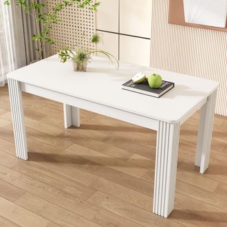 Matteo Modern White MDF 4-Seater Rectangular Dining Table