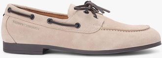 Tommy Hilfiger Mens Flexible Suede Boat Shoe - Beige - US 10 / EU 43