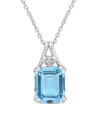 Rina Limor Silver 7.49 Ct. Tw. Blue Topaz - Sky & White Topaz Pendant