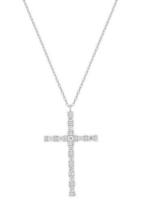 Bony Levy Mika Diamond Cross Pendant Necklace in 18Kw 42Dird0.25 at Nordstrom Rack
