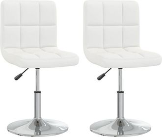vidaXL Vidaxl - Sillas de comedor 2 unidades cuero sintético blanco