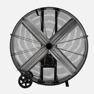 Fabrilamp Abrila - Ventilador Industrial Maximum 800w Negro 2 Velocidades 4 Aspas Aerodin&aacute;micas Con Ruedas 129,5x127x46 Cm