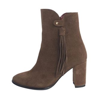 L'Arianna Suede Ankle Boot Wide Heel - female - LARIANNA - Heeled Boots - Brown - 6 1/2 UK - Shoes
