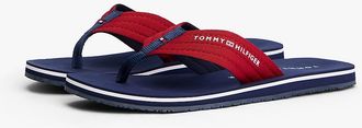 Tommy Hilfiger Mens Tommy Logo Flip-Flop - Red - US 13 / EU 47