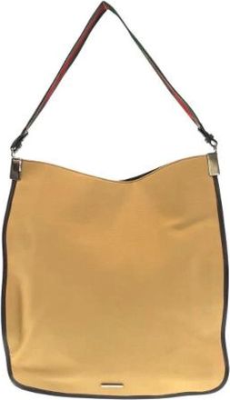 Gucci Pre-owned Handbags, female, Beige, Size: ONE SIZE Pre-owned Canvas gucci-bags