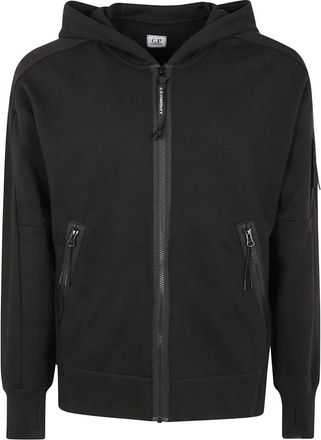 C.P. Company Verhoogde Fleece Rits Hoodie - Heren - Vesten met rits - Zwart - XL - Hoodies & sweatvesten
