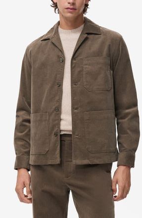 Mango Regular Fit Corduroy Overshirt in Mink Grey at Nordstrom, Size X-Large