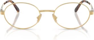 Miu Miu Gold Metal Elegant Oval Sunglasses