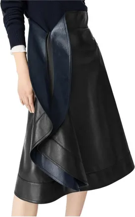 Bottega Veneta Rokken, Dames, Zwart, S, Leer, Leren A-lijn Rok