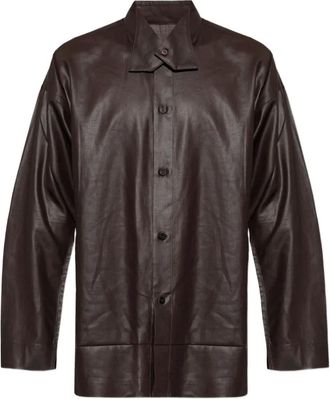 Homme Pliss&eacute; Issey Miyake Overhemd met knopen - Bruin