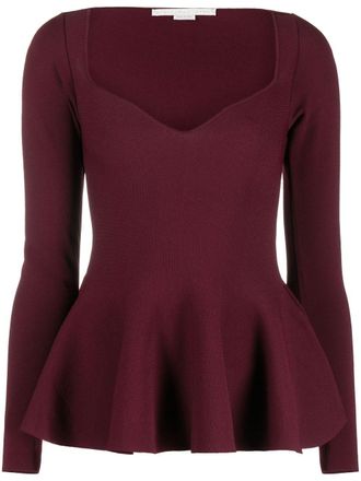 Stella McCartney Top met peplum afwerking - Rood