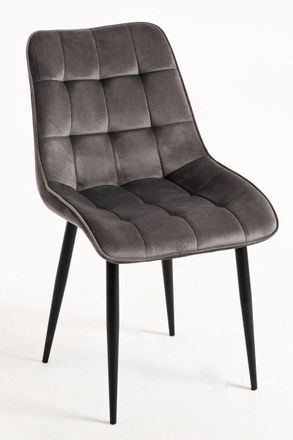 Regalos Miguel Sillas Comedor - Silla Cade Terciopelo - Gris Oscuro