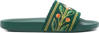 Casablanca Sandali slides con ricamo - Verde