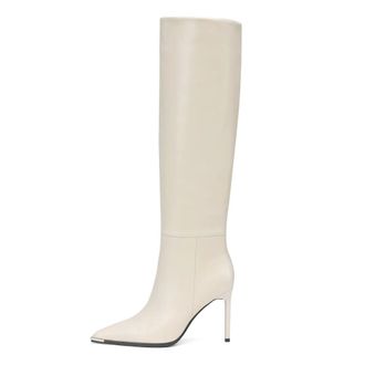 Cesare Gaspari Skyline Stiletto Hoge Laarzen - Dames - Schoenen - Wit - Maat: 36 EU Leer