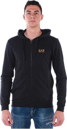 Emporio Armani Sweatshirt hoodie met ritssluiting - Heren - Vesten met rits - Zwart - L - Katoen - Hoodies & sweatvesten