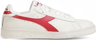 Diadora Red Leather Sporty Sneakers with Rubber Sole