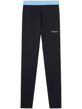 Off-white Legging met colourblocking - Zwart