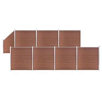 vidaXL Vidaxl - Set De Valla 7 Cuadradas + 1 Oblicua Wpc Marr&oacute;n 1311x186 Cm