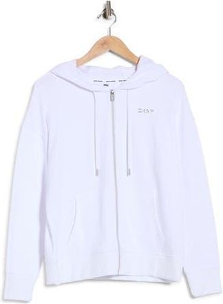 DKNY Bubble Logo Zip Hoodie in White at Nordstrom Rack, Size X-Small